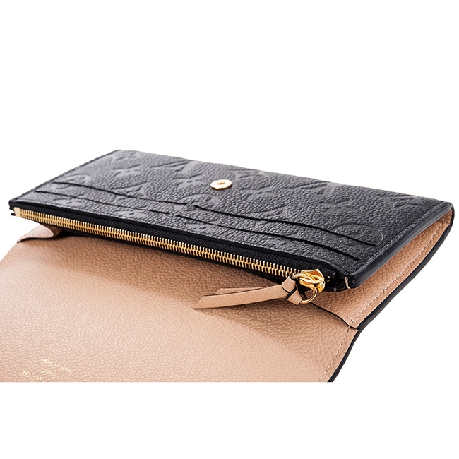 LV M62369 經典花紋Monogram牛皮壓紋釦式對折長夾 (黑色)