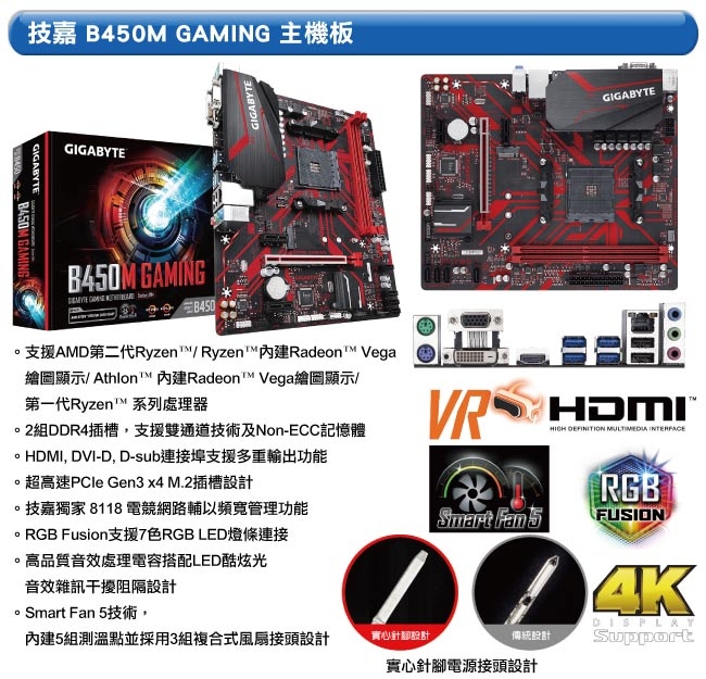 技嘉B450平台[魂鬥殺手]R5六核GTX1660S獨顯電玩機