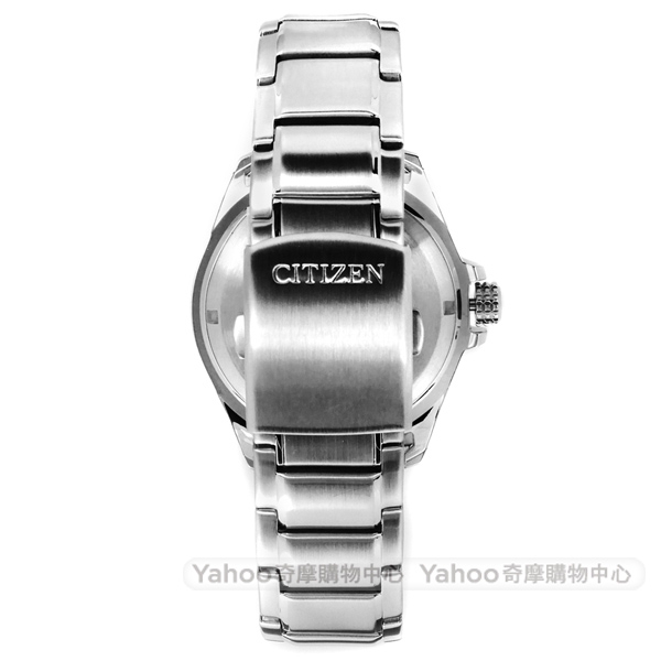 CITIZEN 光動能 礦石強化玻璃 日本機芯 防水100米 不鏽鋼手錶-黑色/44mm