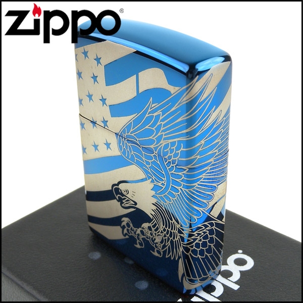 ZIPPO 美系~Patriotic Design-美國國旗鷹圖案-4面連續雷射雕刻加工