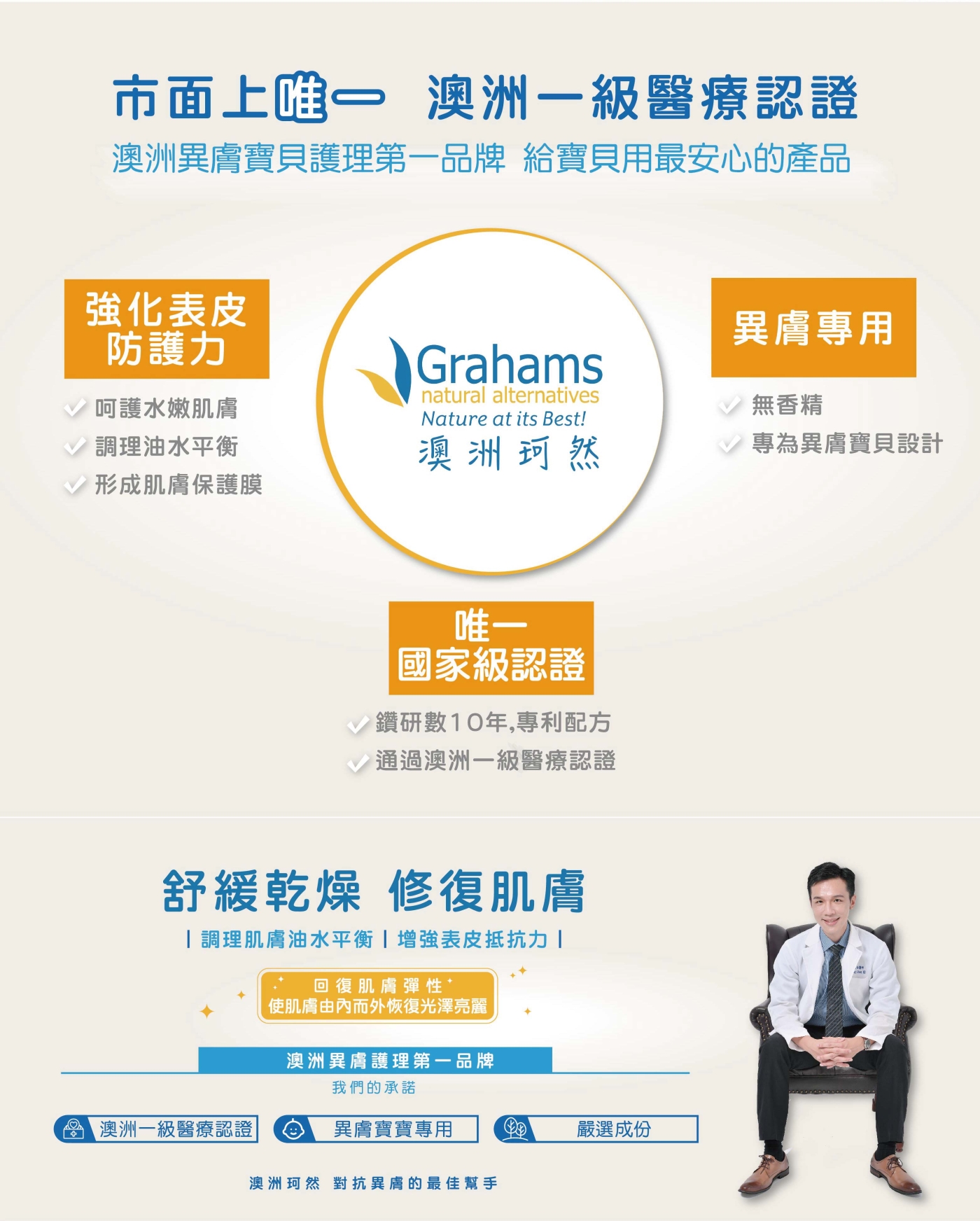 【Grahams 珂然】嬰兒滋養乳液125ml(保濕/乳液) (異位性皮膚適用)