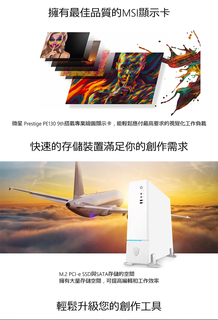 msi微星 PE130 9-023TW P620工作繪圖機(i5-9400F/8G)