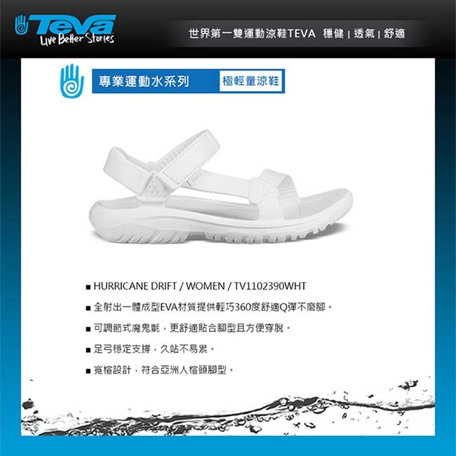 TEVA Hurricane Drift 女 極輕量涼鞋 白色