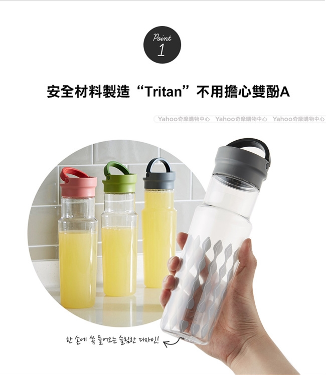 樂扣樂扣 優質隨Tritan手提杯500ML-灰(快)