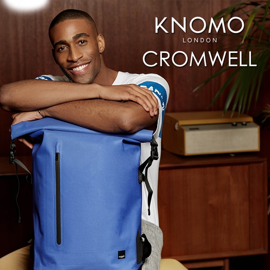 KNOMO CROMWELL 英倫防水雙肩捲頂式背包 - 蔚藍色