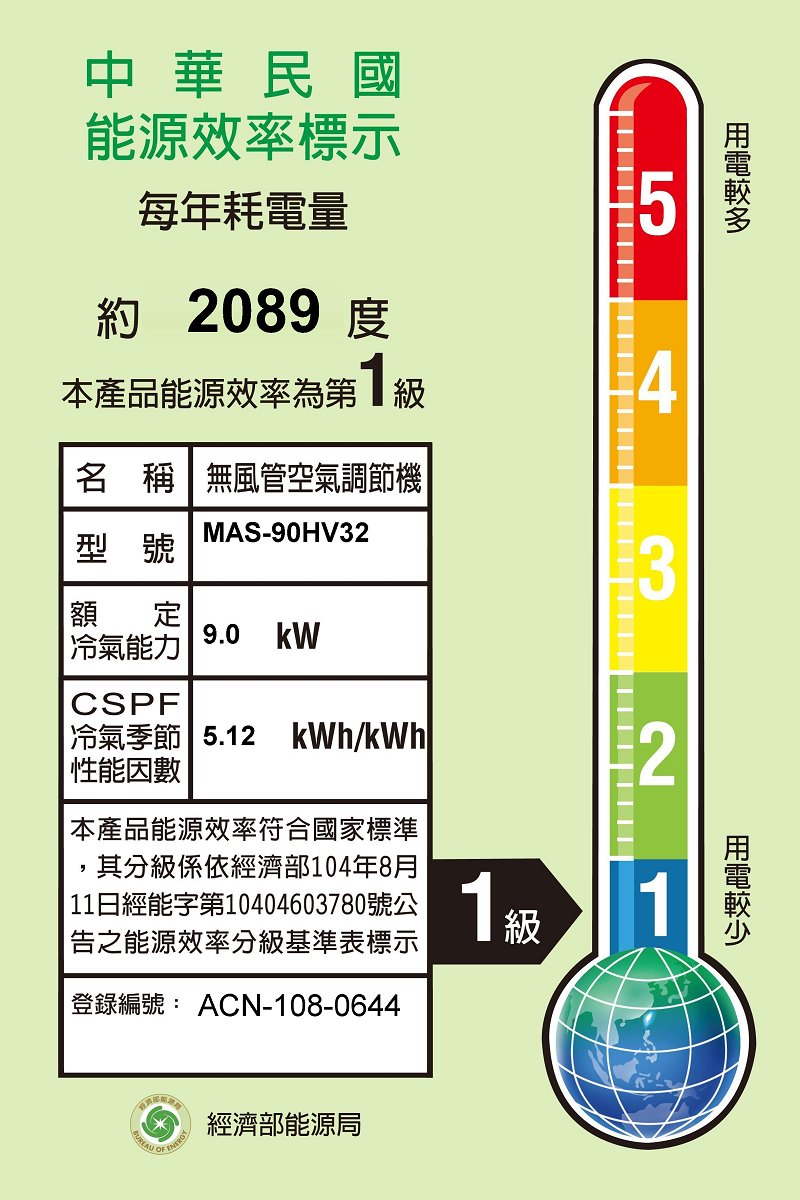 [無卡分期12期]萬士益 13坪以上變頻冷暖型冷氣MAS-90HV32/RA-90HV32