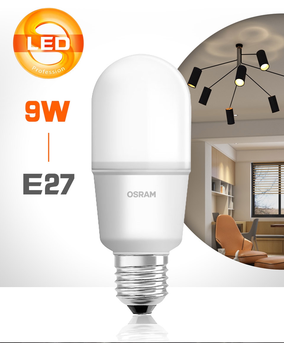 OSRAM歐司朗 9W E27燈座 小晶靈高效能燈泡 12入組- 白/黃光