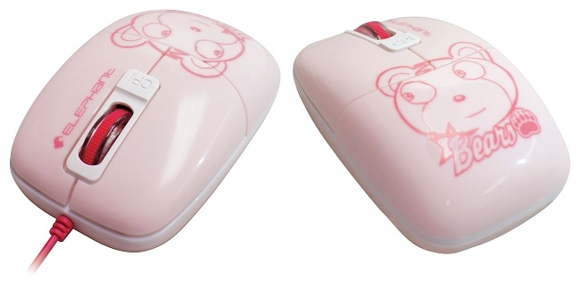 可愛小熊造型 Elephant GR藍光雷射滑鼠 (WEM1020PK) 粉紅色
