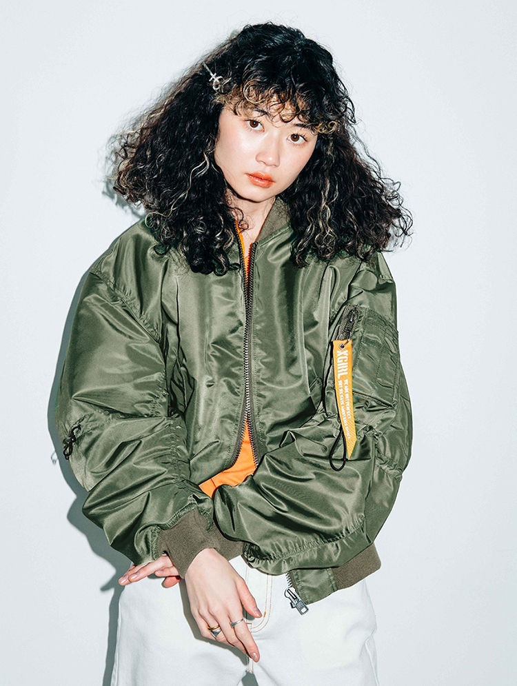 X-girl CROPPED L2B JACKET飛行外套-橄欖綠| Yahoo奇摩購物中心