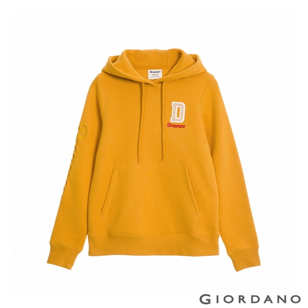 GIORDANO 女裝 Dreamers系列復古風連帽T恤-26 向日葵黃