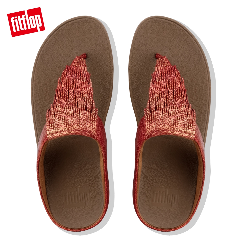 FitFlop CHA CHA FRINGE LEATHER 火焰紅