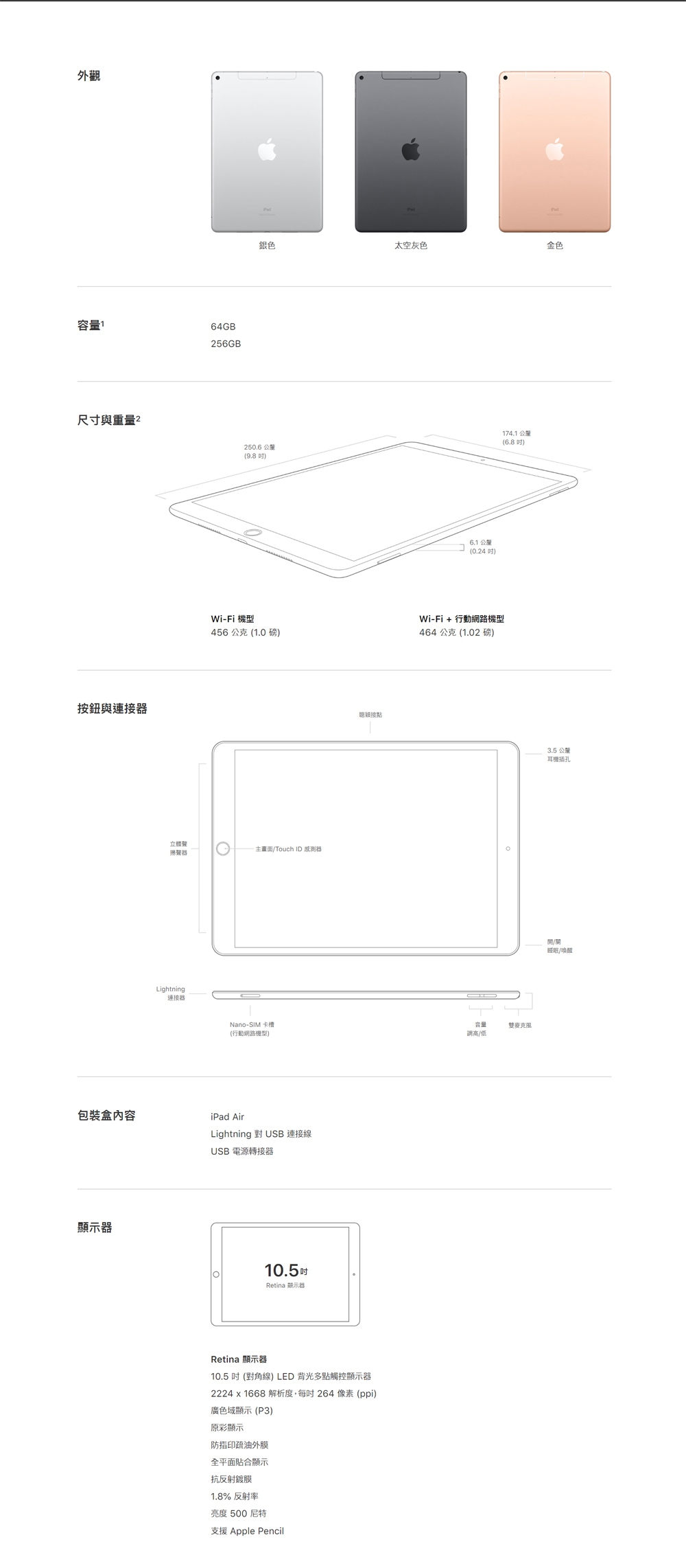 Apple 2019 iPad Air 3 10.5吋 WiFi 64G 平板電腦