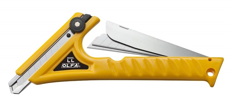 日本製造OLFA省力長桿大型美工刀長柄大型切割刀1B螺紋鎖LL型替刃18mm