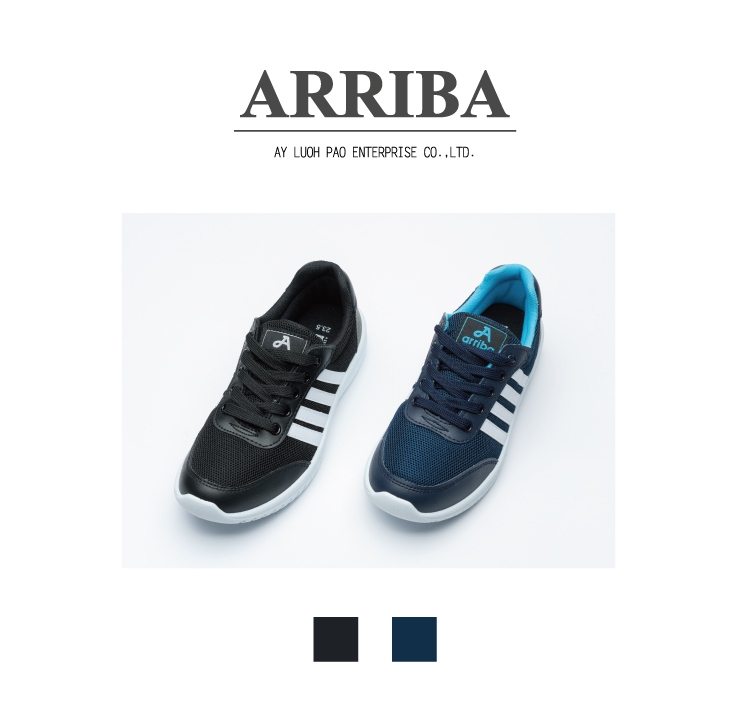 艾樂跑 Arriba 女鞋 AB-8084 輕量綁帶運動鞋 -黑/藍