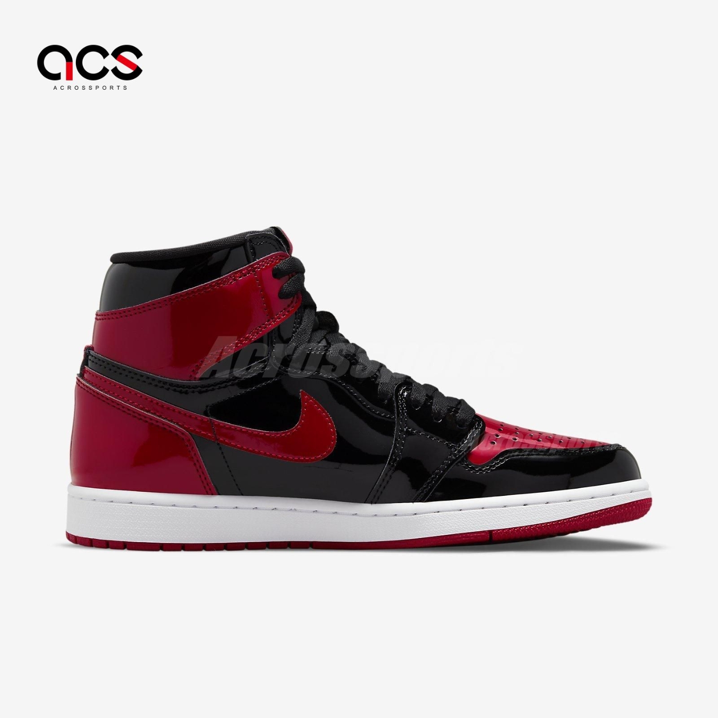 Nike 喬丹Air Jordan 1代OG AJ1 男鞋Patent Bred 漆皮經典配色黑紅