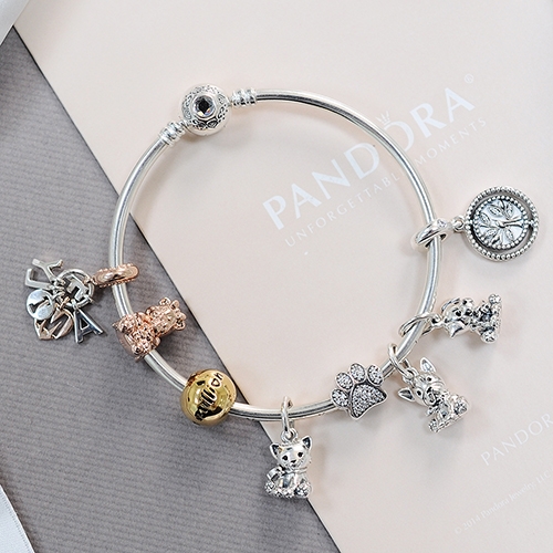 Pandora 潘朵拉 魅力鑲鋯爪印 純銀墜飾 串珠