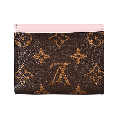 LV M62933 ZOÉ花紋LOGO Monogram帆布4卡扣式短夾(芭蕾粉)