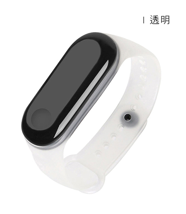 (贈保護貼)【SHOWHAN】小米手環4透明矽膠腕帶/錶帶/七色