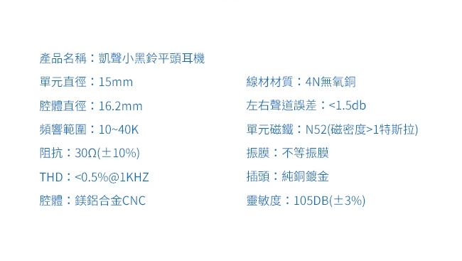 ksearphone凱聲平頭耳塞式耳機-小黑鈴