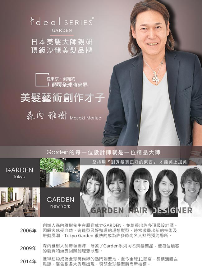 GARDEN ideal SERIES Miel 柔順水感精油洗髮精 送豐盈保濕體驗組