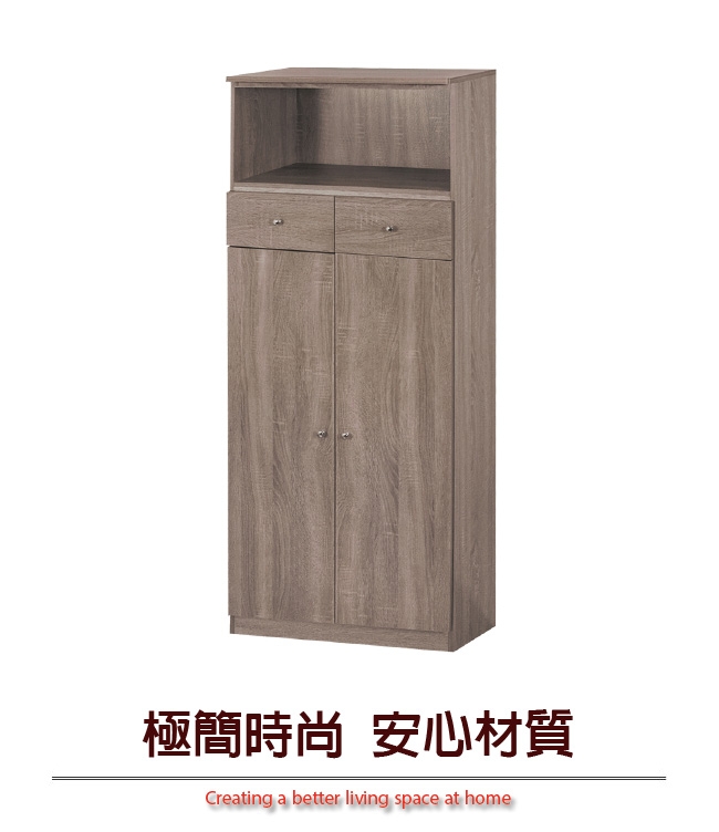 綠活居 帕迪現代風2尺二門二抽中鞋櫃/玄關櫃-61x33x153cm免組