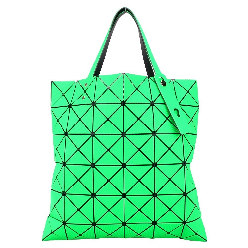 ISSEY MIYAKE 三宅一生 BAOBAO 斜紋三角方格6x6透光手提包-綠