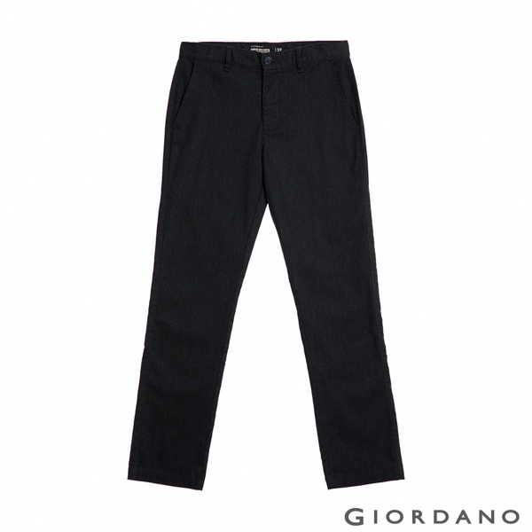 GIORDANO 男裝彈力斜紋棉窄管卡其褲 - 04 深花灰