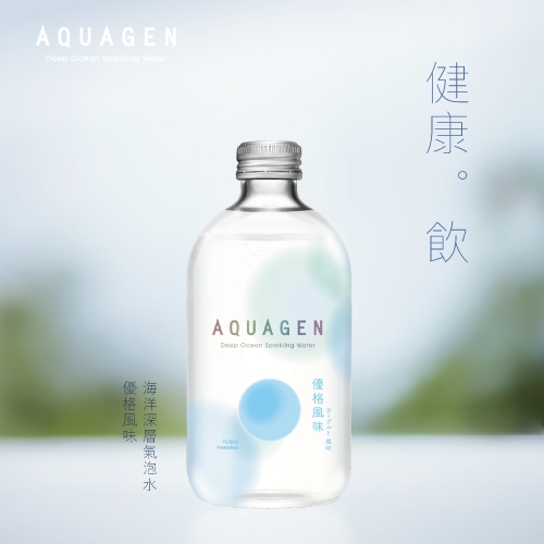 【AQUAGEN】海洋深層氣泡水4入迷你箱(原味X2 優格X2)