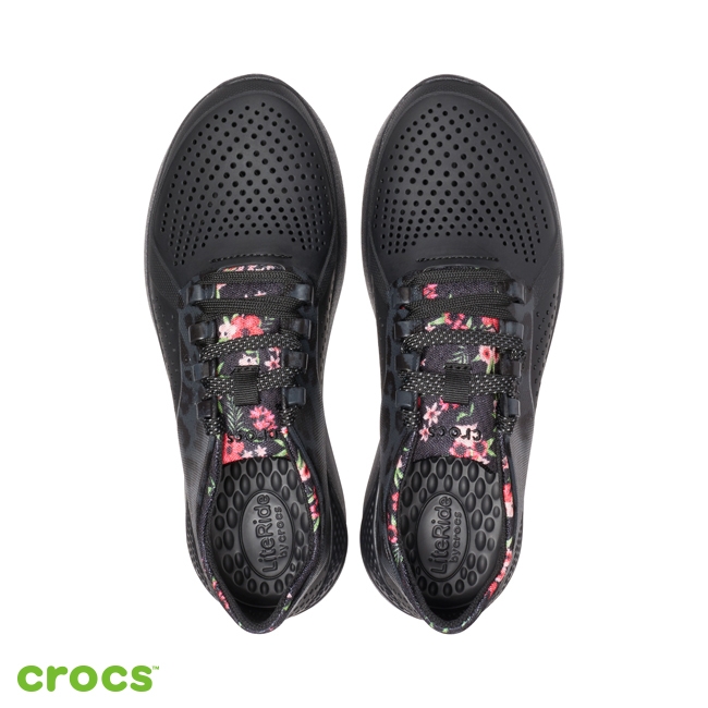 Crocs 卡駱馳(女鞋)豹紋花卉繫帶鞋205999-95K