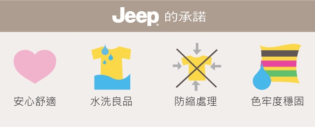 JEEP 五片式剪裁 純棉平口褲-藍色小格紋