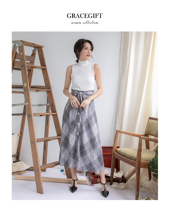 Grace gift-尖頭T字踝帶素面跟鞋 黑