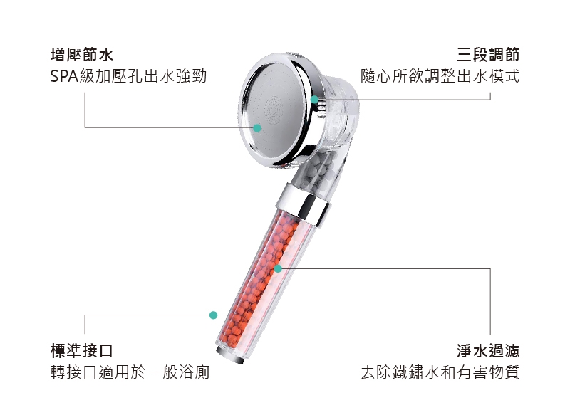 AHOYE 負離子淨水加壓柔膚蓮蓬頭 2入組