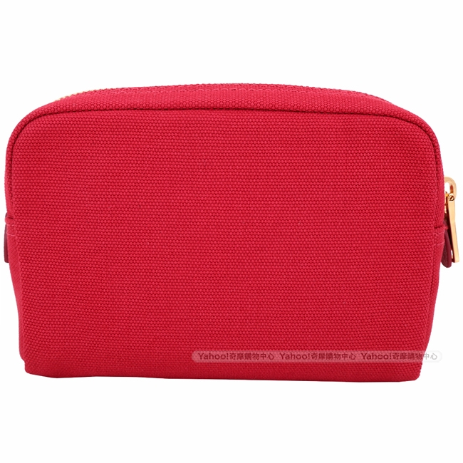 PRADA Canvas 牛仔帆布化妝包(紅色)