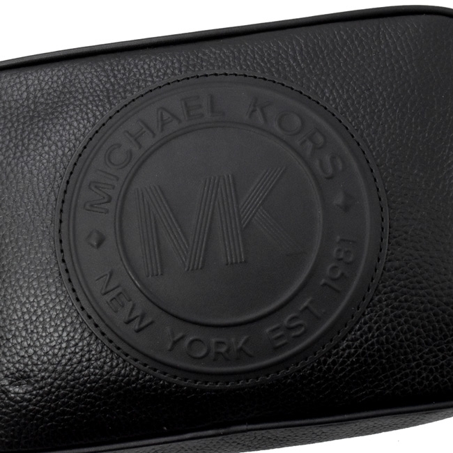 MICHAEL KORS FULTON SPORT大logo牛皮斜背包(黑)