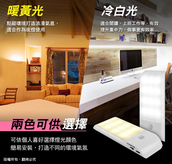 (2入組)aibo USB充電式 迷你智能LED人體感應照明燈(LI-10)