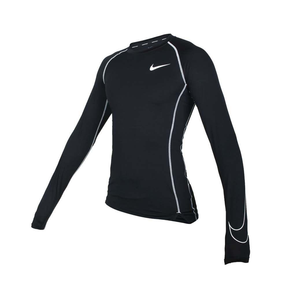 NIKE 男長袖緊身衣-緊身衣慢跑路跑訓練上衣DRI-FIT DD1991-011 黑白, NIKE