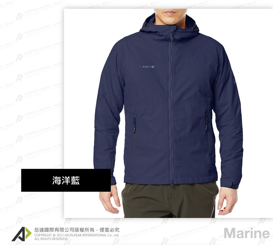 Mammut 長毛象】Hiking WB Hooded Jacket AF Men 健行連帽風衣外套綠鬣