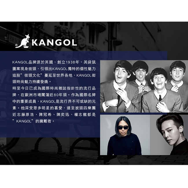 KANGOL 韓版玩色-帆布手提/斜背釦式小型水桶包-灰橘 AKG1217