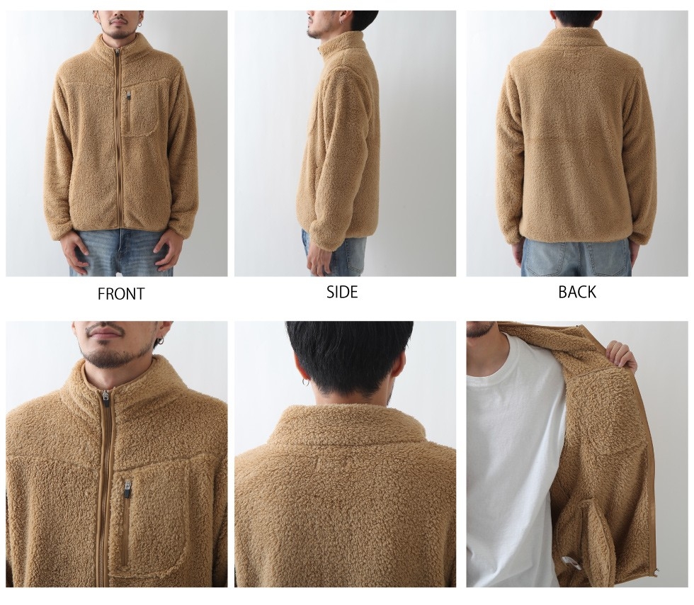 刷毛立領夾克外套布勞森外套(5色) -ZIP日本男裝