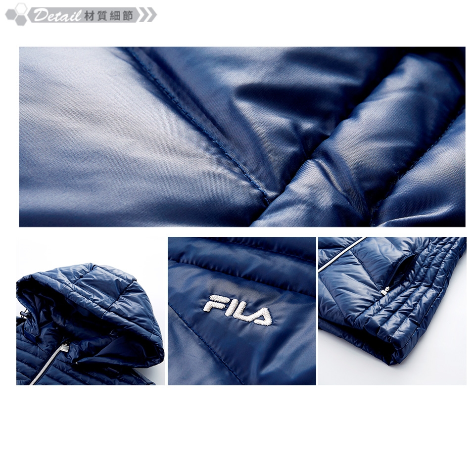 FILA 女羽絨外套-深藍 5JKT-5490-DB