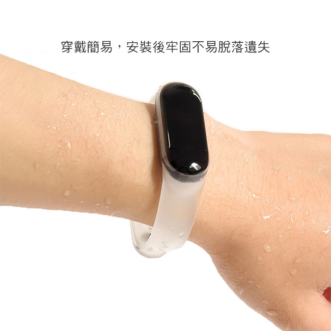 (贈保護貼)【SHOWHAN】小米手環4透明矽膠腕帶/錶帶/七色
