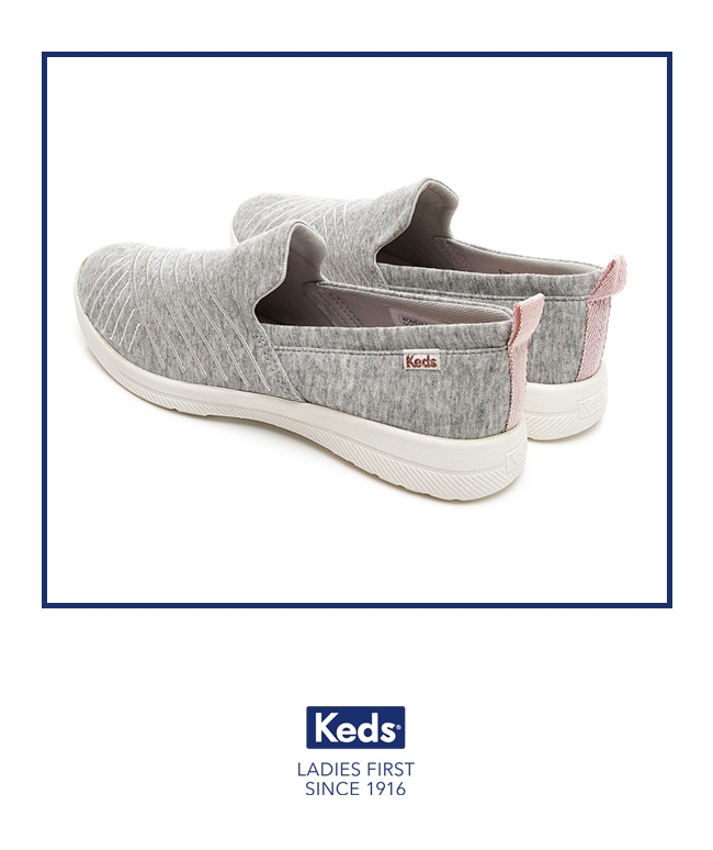 Keds STUDIO HART 完美包覆輕量斜紋休閒鞋-淺灰