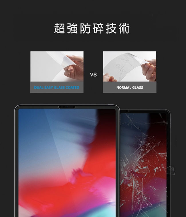 Rearth Apple iPad Pro 2018 (11寸)滿版抗衝擊螢幕保護貼