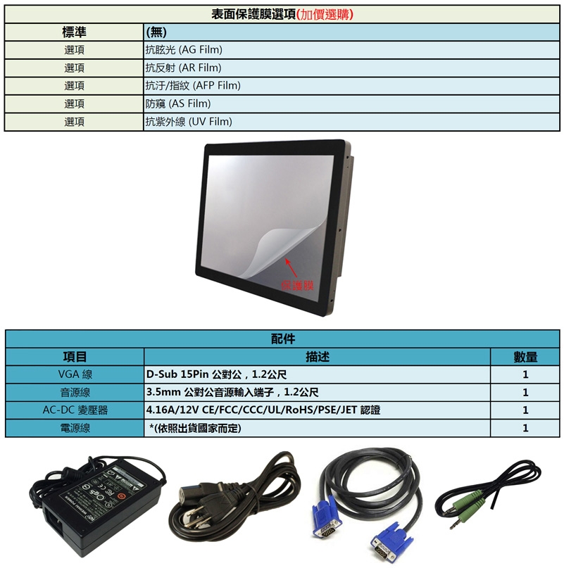 Nextech M系列 15吋 工控螢幕(無觸控)