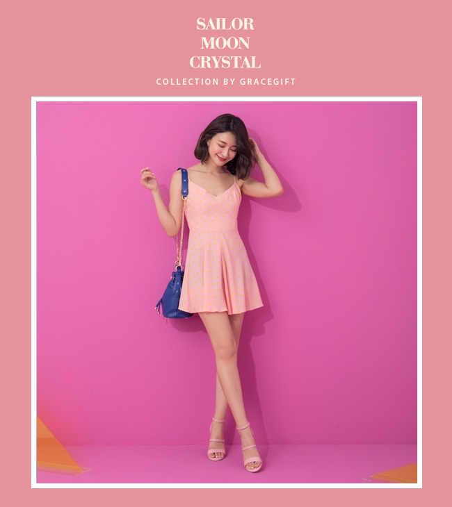 Grace gift-美少女戰士寶石變身器高跟涼鞋 粉