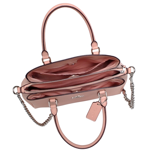 COACH SAGE粉紅防刮全皮內雙層中款多way包