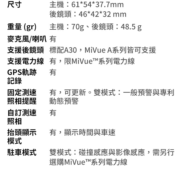 Mio MiVue C572+A30_C572D 星光頂級夜拍GPS雙鏡頭行車記錄器