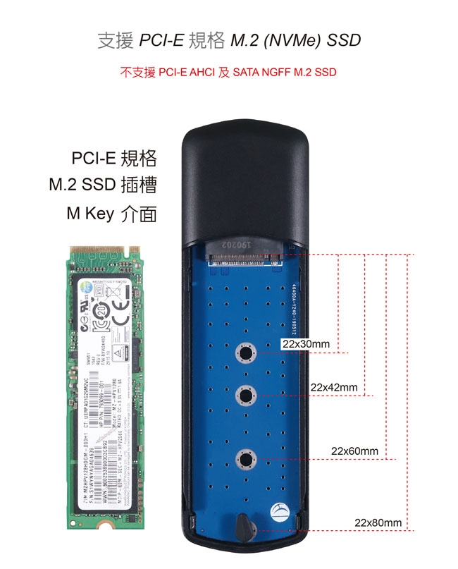 伽利略 M.2(NVMe) PCI-E SSD to USB3.1 Gen2 鋁合金