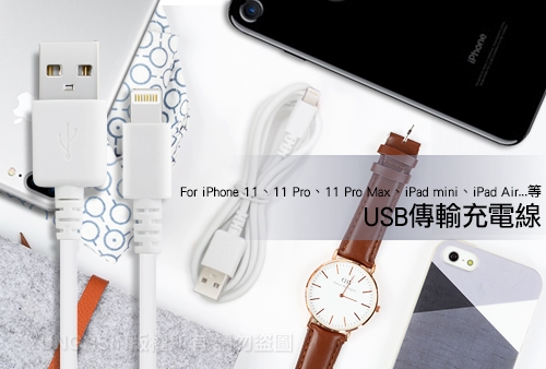 HANG for iphone 11/Xs Max/ipadUSB傳輸充電線(最新版2入)
