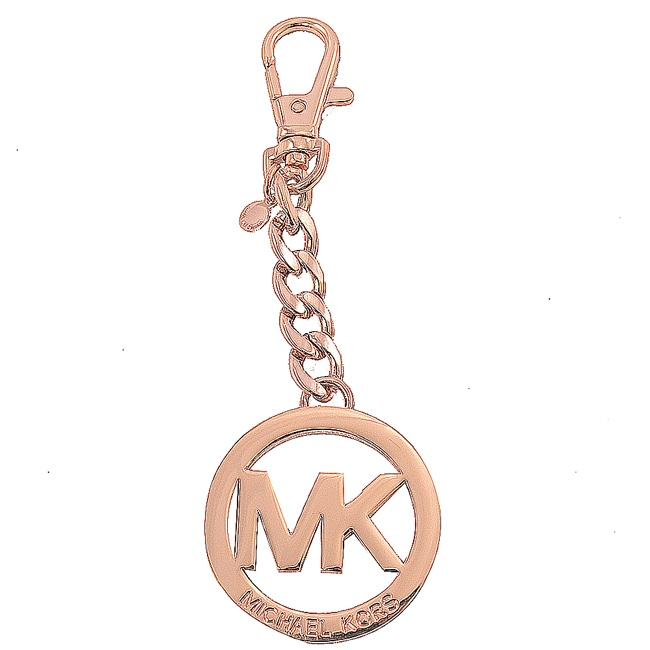 MICHAEL KORS KEY CHARMS圓型LOGO鑰匙圈吊飾(玫瑰金色)